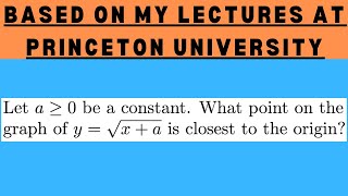 Find CLOSEST point on a Graph to the ORIGIN! | Calculus Optimization!