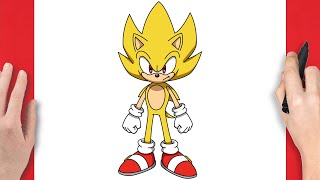 How To Draw Super Sonic From Sonic The Hedgehog - Step By Step Drawing Tutorial