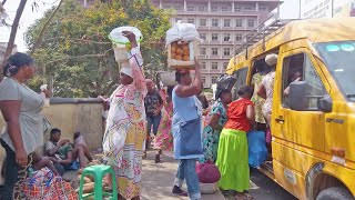 BUS STATION IN AFRICA MARKET IN GHANA ACCRA