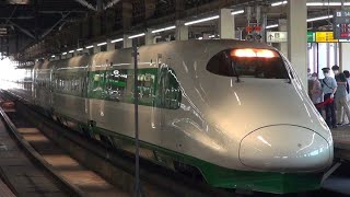 『E2系200系新幹線カラーリング』E2系J66編成東北新幹線開業40周年なつかしのあおば号上野行き団体列車大宮到着.発車