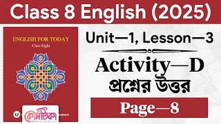 Our Ethnic Friends Class 8 English 2025 Page 8 | Class 8 English 1st Paper Unit 1 Lesson 3