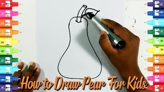 How to draw pear for kids easy-Easy Kids Drawing Tutorial