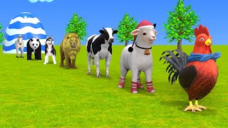 Paint Animals: Cow Duck Elephant Tiger Hippo Funny 3d Animal Transformation Crossing Fountain Game