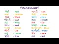 vocabulary body parts 1 શરીરના અંગો ગુજરાતી english