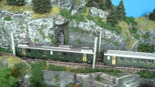 TEE Gottardo; Ae 6/6 and RBe 4/4 with passenger trains, epoch IV