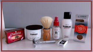 💈🤎 Tabac Shaving Soap, Tabac Aftershave, Nom Alfred Brush, Merkur Futur first Time Use !!! 🤎💈