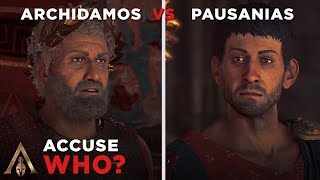 Accuse King Archidamos vs King Pausanias (Who is Working for The Cult?) - Assassin's Creed Odyssey