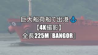 巨大船荷船で出港⚓【4K撮影】全長225m『BANGOR』