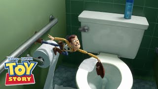 Woody escapa en una cometa | Toy Story 3 | Disney Junior Oficial