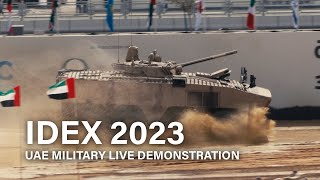 IDEX 2023: യുഎഇ സൈനിക ഹെവി വെഹിക്കിൾസ് പ്രകടനം