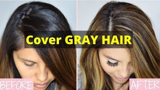 How to cover GRAY HAIR  in Seconds! || without coloring your hair || Gray Hair Naturally