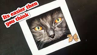How to draw a realistic cat | Drawing cat easy step by step | #subscribe #catlover