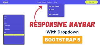 Responsive Navbar Bootstrap 5 with Dropdown Menu | Navbar Menu