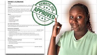 You’re applying for Remote Jobs with the WRONG CV | Fix this
