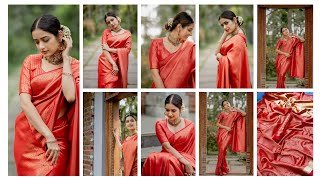 Organic Banarasi Saree for Indian Wedding Weaving Soft Royal Combination