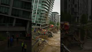 Shocking Building Collapses Into The River