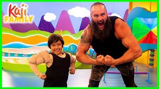 Ryan Pretend play with WWE Superstar Braun Strowman on Ryan's Mystery Playdate!