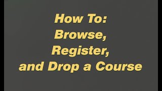 How to Browse, Register, and Drop Courses at Wayne State University