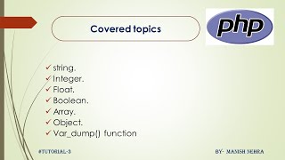 PHP TUTORIAL #3| DATA TYPES IN PHP (HINDI) | STRING FUNCTIONS