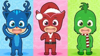 🌟 Head, Shoulders, Knees and Toes Christmas version with superheroes | Christmas Songs for Children
