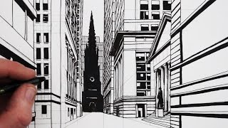 How to Draw a Road in Perspective: Wall Street, New York