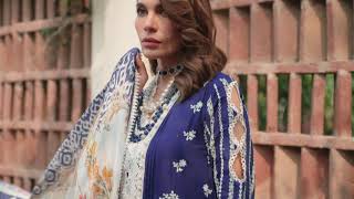 Schiffli Embroidered Lawn Collection 2023 | Blue Outfit | Eid Collection | Motifz