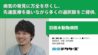 病気の発見に万全を尽くし、先進医療を扱いながら多くの選択肢をご提供。 ─ 羽根木動物病院（ 有井 良貴 院長）