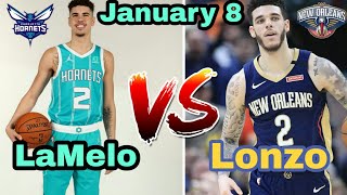LaMelo Ball vs. Lonzo Ball Charlotte Hornets New Orleans Pelicans ESPN NBA Lavar Ball LiAngelo Ball