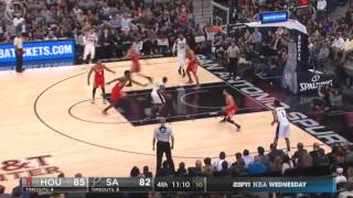 Jonathan Simmons spin move and dunk - 11/9/2016 Rockets @ Spurs