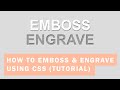 CSS Text Emboss and Engraved Effect Tutorial (STEP BY STEP)