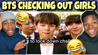 CAUGHT IN 4K 📸 BTS checking out girls lol reaction