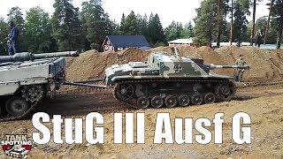 StuG III Ausf G towed by Leopard - Finnish tank killing assault gun