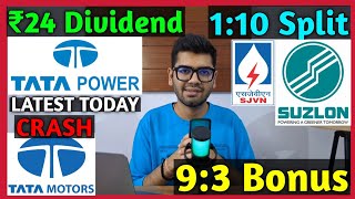 Tata Motors Crash 🚨 Suzlon Energy • Tata Power • SJVN • Stocks Declared High Dividend, Bonus \u0026 Split