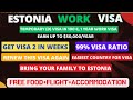 Estonia Work visa | Earn Up to$5000/Year | Get Visa in 2 Week | 99% Visa Ratio