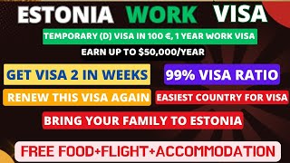 Estonia Work visa | Earn Up to$5000/Year | Get Visa in 2 Week | 99% Visa Ratio