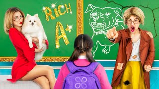 Rich Teacher vs Broke Teacher / 17 Funny Situations in School