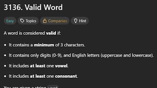Valid Word | Leetcode 3136 | Java Solution | Leetcode Daily Problem