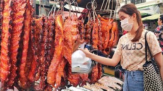 Very Popular! Cambodian Street Foods / Roasted Duck, Pork Ribs, Pork Intestine, Fish \u0026 More