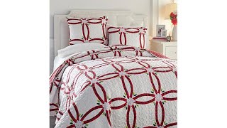 Cottage Collection Poinsettia Wedding Ring 3piece Quilt ...