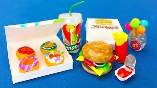 DIY Miniature Barbie Hacks : Mini food, Burger, Donuts, lemonade and More