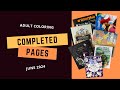 Adult coloring - Completed pages for June 2024