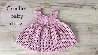 Crochet baby dress Fiona (9 months - 1 year) - How to crochet (ASMR)