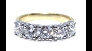 18ct Gold Round Brilliant Five Diamond Ring 2.04ct