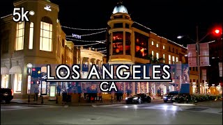 【5k】Los Angeles Hollywood CA, Night Driving Tour (1 Hour and 4 minutes) | 5k l UHD 5k