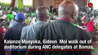 Kalonzo Musyoka, Gideon  Moi walk out of the auditorium during the ANC delegates at Bomas of Kenya