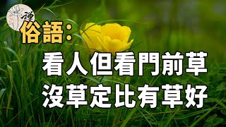 佛禪：民間俗語：看人但看門前草，沒草定比有草好，讀懂這後半句，家庭早晚能興旺