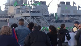 300 sailors on USS The Sullivans return home just in time for holidays