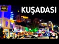 KUŞADASI TÜRKIYE NIGHT WALK | KUŞADASI CASTLE and HARBOUR WALK | July 2024 | 4k UHD 60fps