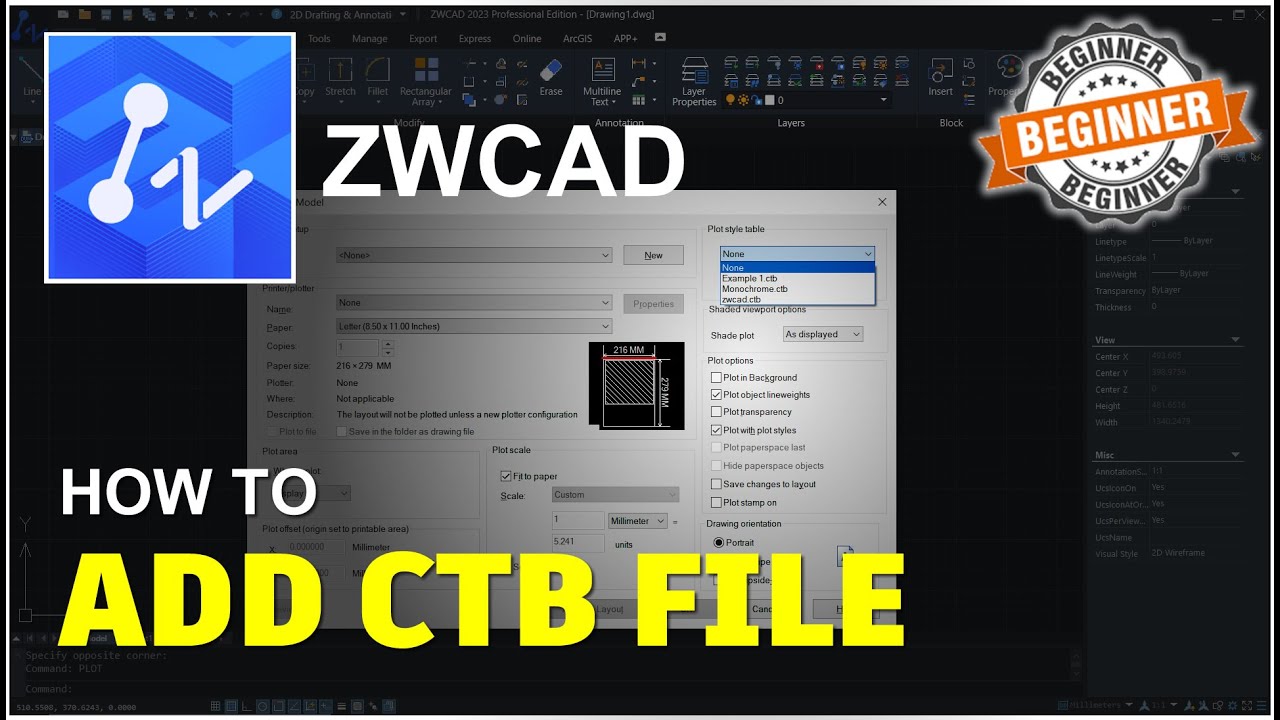 ZWCAD How To Add CTB File Tutorial - YouTube