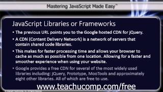 JavaScript Training Tutorial JavaScript Libraries or Frameworks